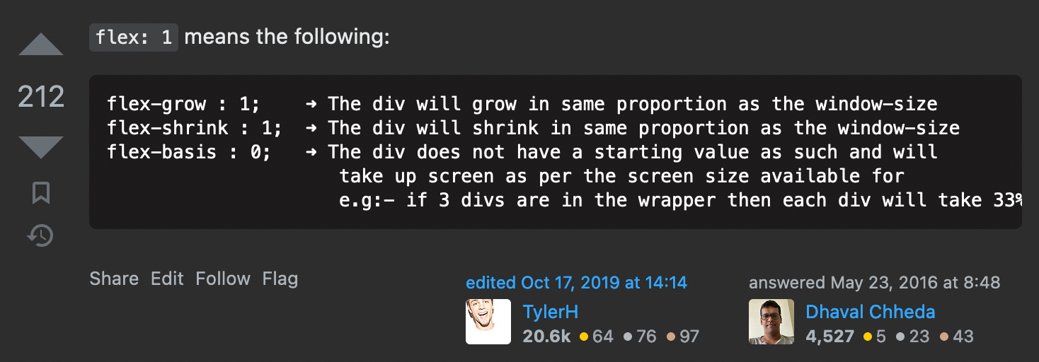 Stackoverflow Answer explaining what the flex attribute does.