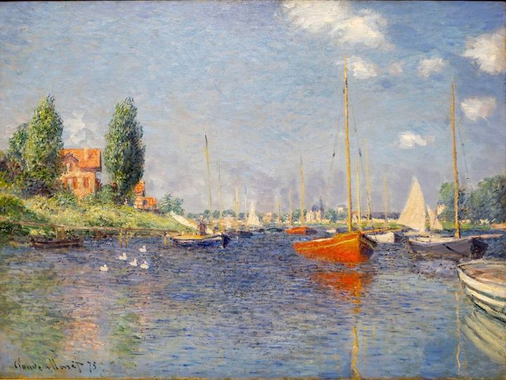 Red Boats, Argenteuil (1875) by Claude Monet, Impressionist Oil on Canvas